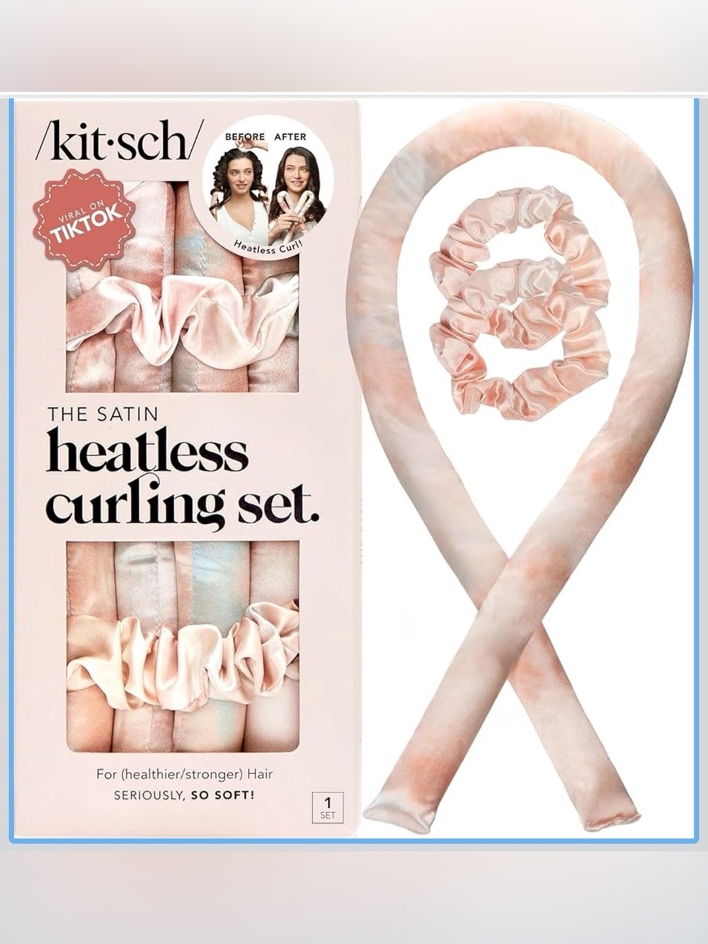 Kitsch Satin Heatless Curling Set - Sunset Tie Dye